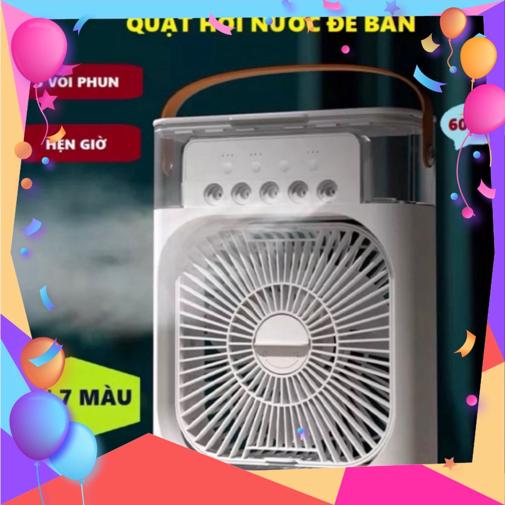 Quạt Điều Hòa Hơi Nước Mini, Quạt Phun Sương Tạo Ẩm Làm Mát Để Bàn, Hẹn Giờ Thông Minh Tích Hợp Đèn Ngủ hàng đẹp