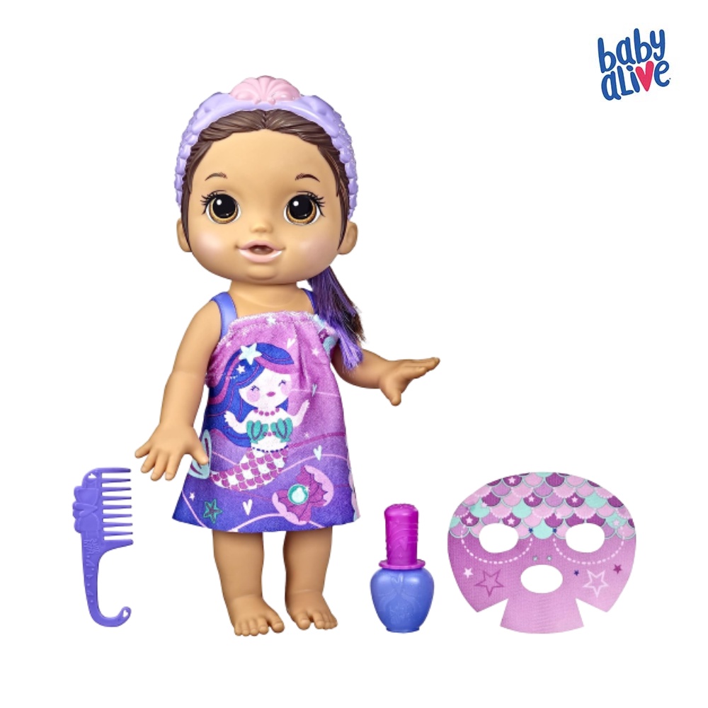 Bộ đồ chơi búp bê tóc nâu và bộ phụ kiện spa Baby Alive F3565