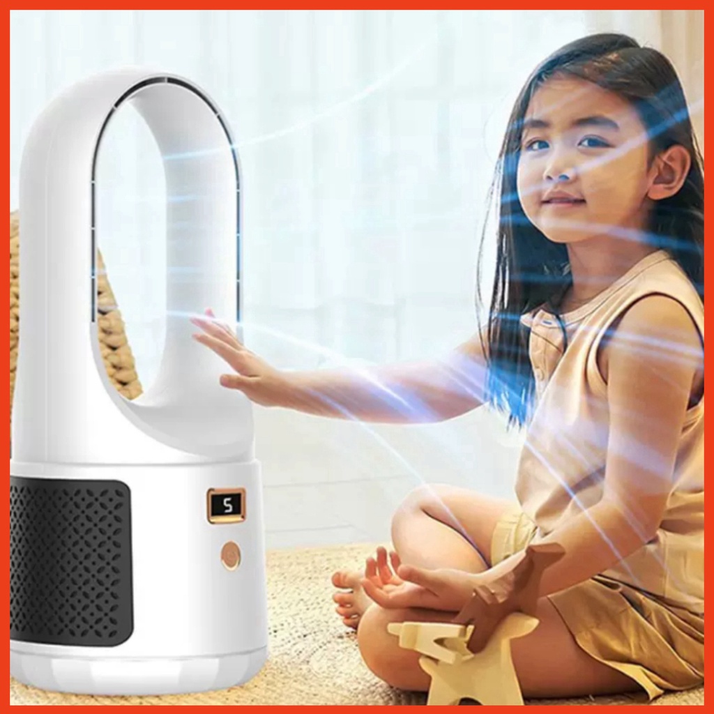 Quạt tích điện không cánh để bàn sạc USB 6 chế độ màn hình LED đa chức năng, bảo hành 12 tháng MDst | BigBuy360 - bigbuy360.vn