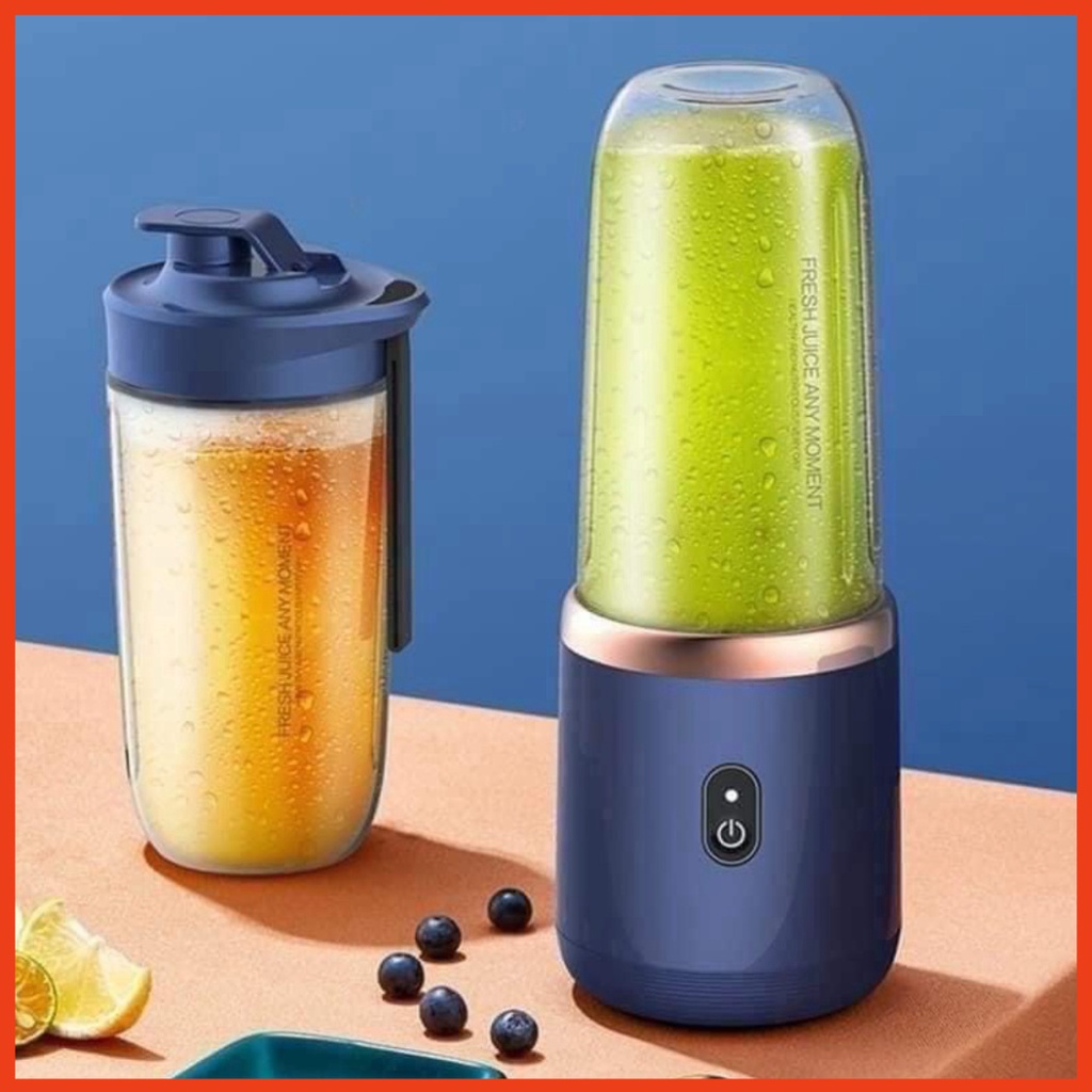 Máy Xay Sinh Tố Cầm Tay 6 Lưỡi 2 Cối Đi Du Lịch, Văn Phòng Mdst