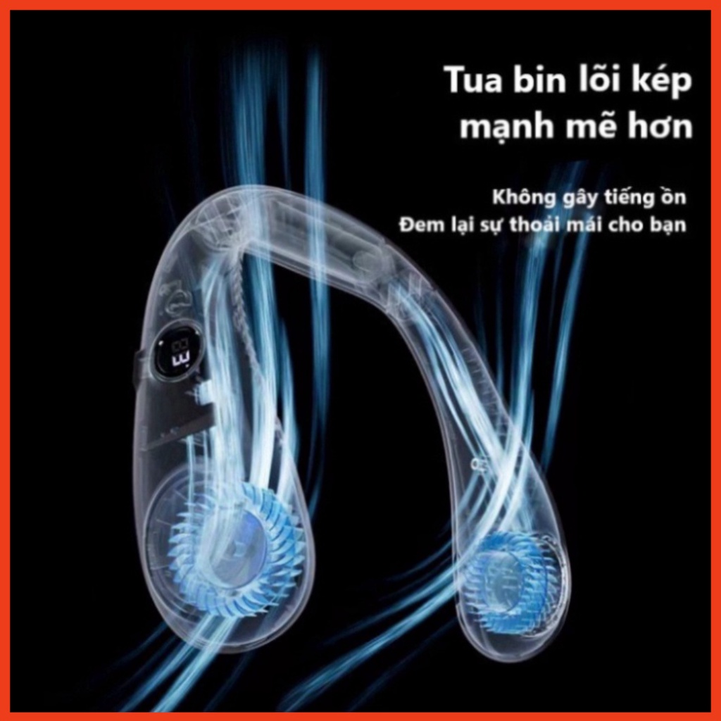 Quạt mini đeo cổ không cánh làm mát thông minh 360 độ, quạt treo cổ tích điện 3 chế độ pin 2400mAh sạc USB - QC2 MDst | BigBuy360 - bigbuy360.vn