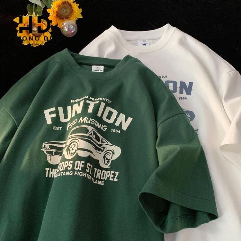 Áo Thun Form Rộng 3158 Cotton Khô Unisex Nam Nữ In Hình FUNTION