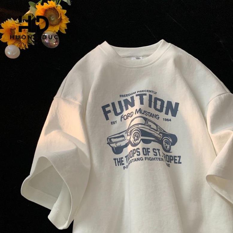 Áo Thun Form Rộng 3158 Cotton Khô Unisex Nam Nữ In Hình FUNTION
