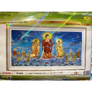 Tranh thêu chữ thập Tam Thế Phật DV6298