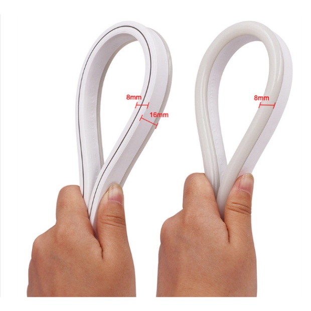 DÂY ĐÈN LED NEON 8x16mm 220V LOẠI 1 MẶT SANG 5m CÓ SẴN NGUỒN