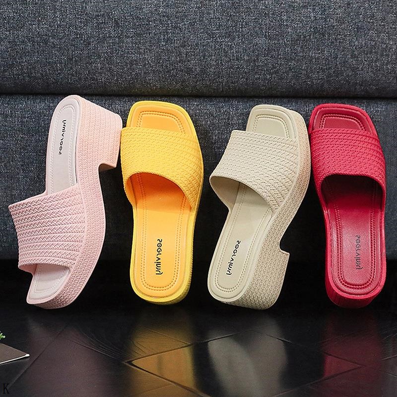 Giày Sandal Đế Xuồng Dày Dặn Chống Trượt Thời Trang Mùa Hè 2023