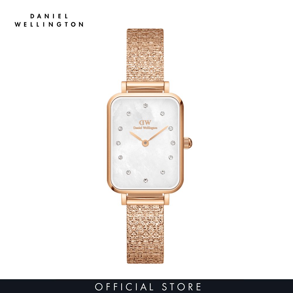 BLACK FRIDAY - Giảm 35% + VC 15% - Đồng hồ Nữ Daniel Wellington Lưới - Quadro 20x26 Pressed Piano Lumine RG MOP White 20