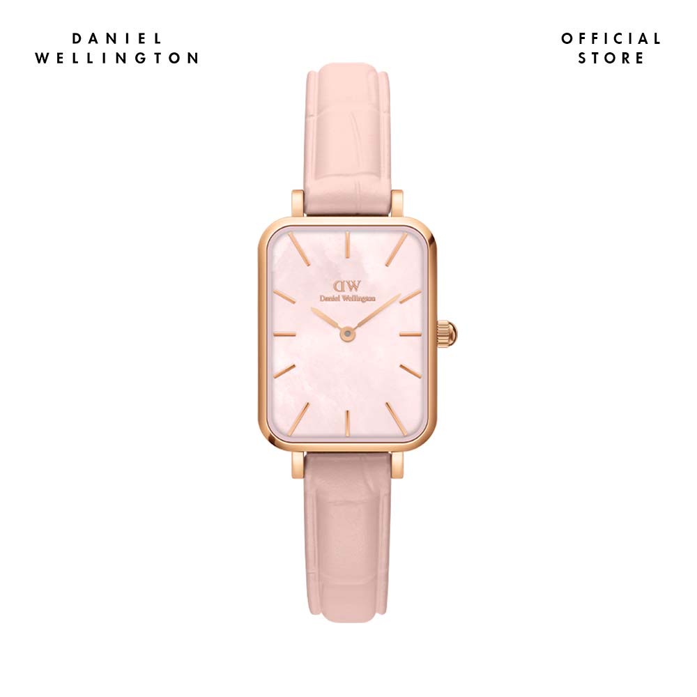 Đồng hồ Nữ Daniel Wellington dây Da - Quadro Pressed Rouge 20x26 mm DW00100508