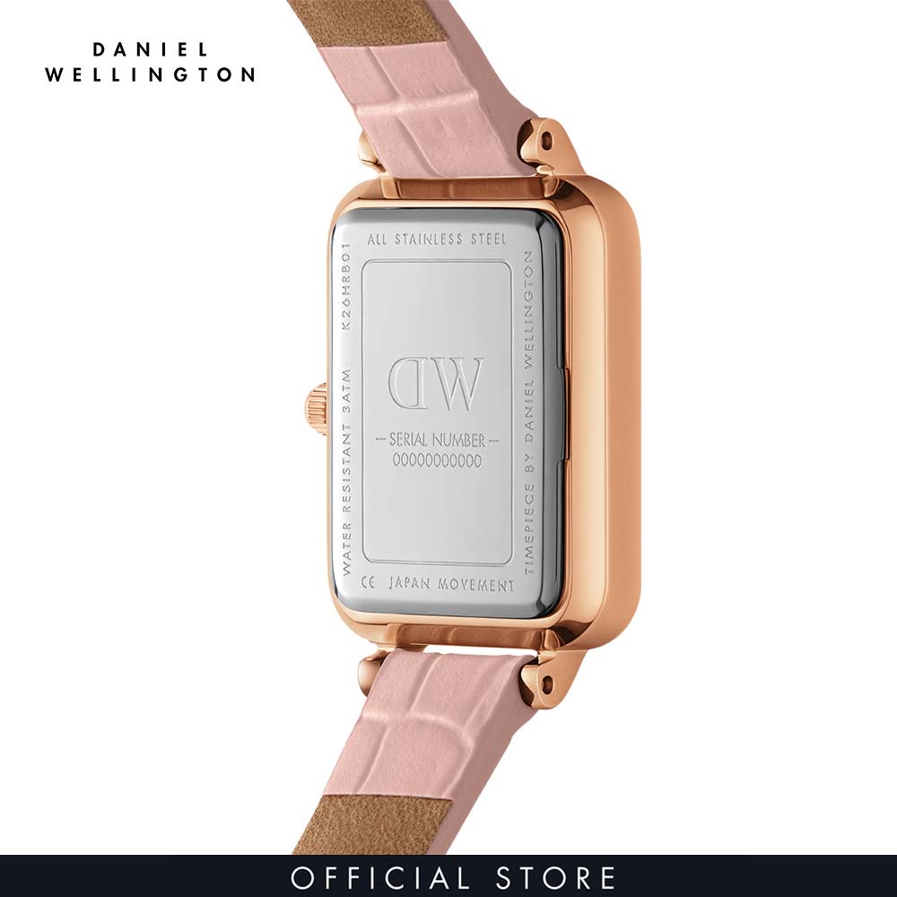 Đồng hồ Nữ Daniel Wellington dây Da - Quadro Pressed Rouge 20x26 mm DW00100508