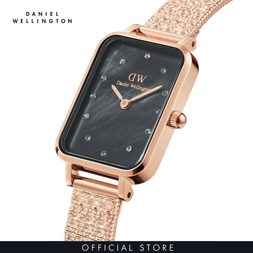 Đồng hồ Nữ Daniel Wellington Lưới - Quadro 20x26 Pressed Piano Lumine RG MOP Bl