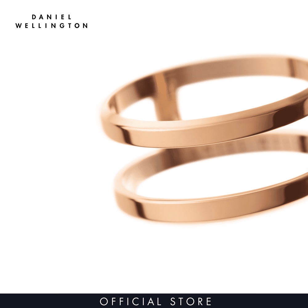 Nhẫn Daniel Wellington 2 vòng màu vàng hồng Elan Dual Ring