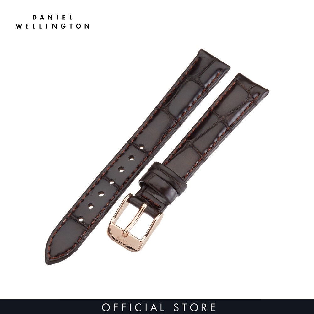 Dây da đồng hồ Daniel Wellington 13mm khóa màu vàng hồng - Cho đồng hồ Classy 26mm