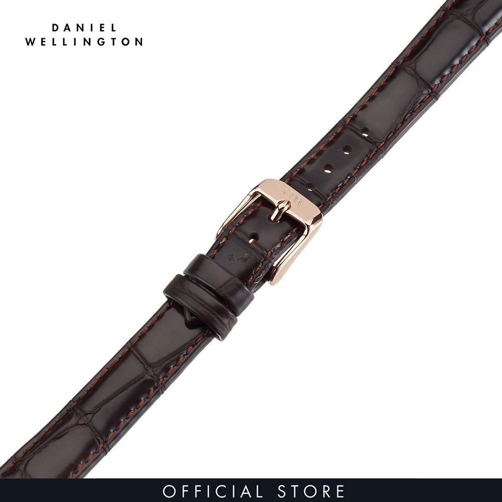 Dây da đồng hồ Daniel Wellington 13mm khóa màu vàng hồng - Cho đồng hồ Classy 26mm