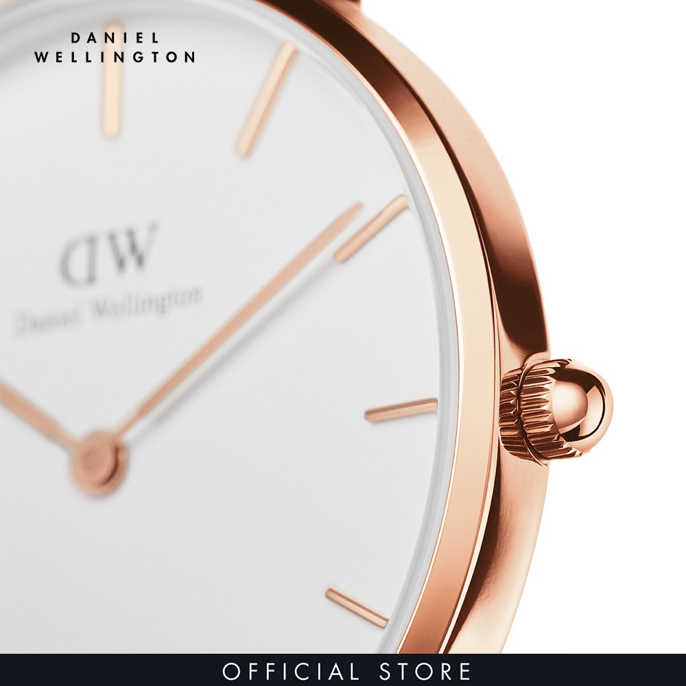 Mua 1 đồng hồ tặng 1 nhẫn -  Đồng hồ Nữ Daniel Wellington dây vải nato - Petite Rosewater mặt trắng - vỏ vàng hồng