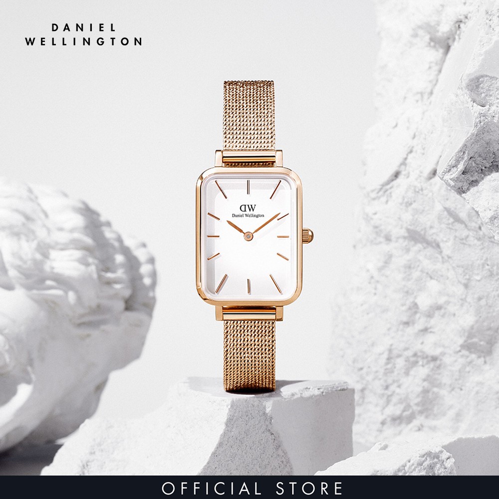 Đồng hồ Nữ Daniel Wellington dây lưới - Quadro Pressed Melrose 20x26mm DW00100431
