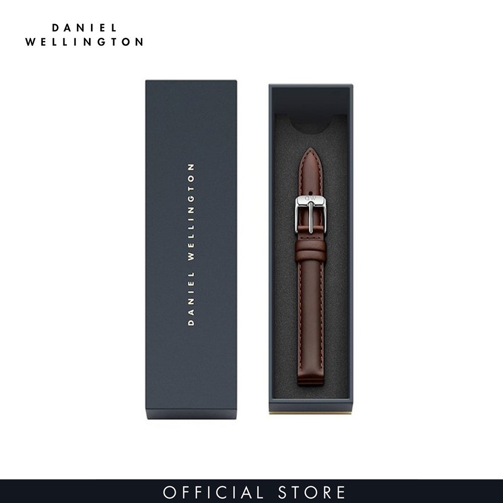 Dây da đồng hồ Daniel Wellington 12mm khóa màu bạc - Cho đồng hồ Petite 28mm