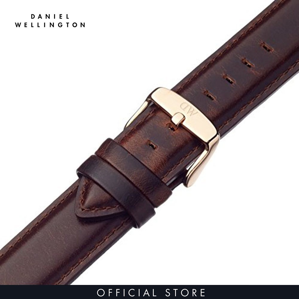 Dây da đồng hồ Daniel Wellington 20mm khóa màu vàng hồng - Cho đồng hồ Classic 40mm