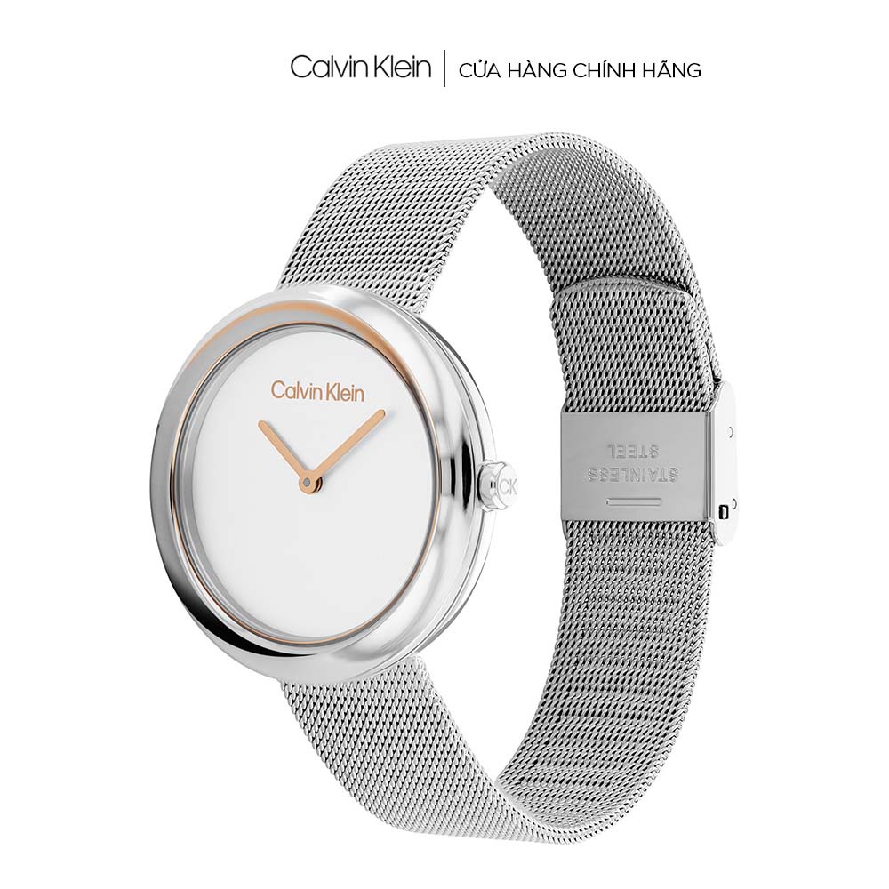 Đồng hồ Calvin Klein Nữ dây Lưới SS22  - Twisted Bezel CK 25200011