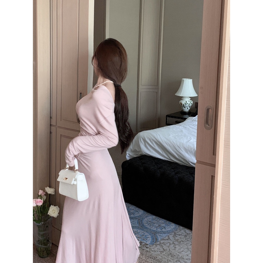 Đầm Nữ Tay Dài Hở Vai Thời Trang Quyến Rũ