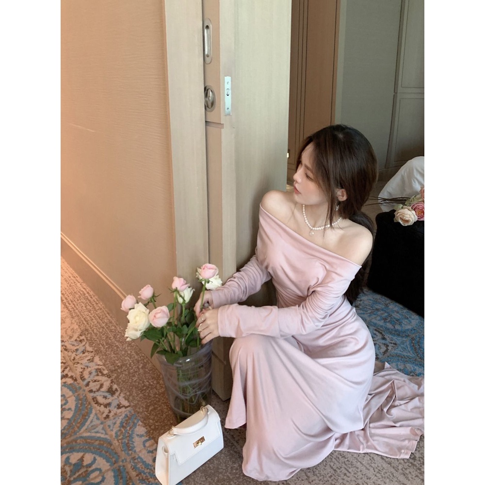 Đầm Nữ Tay Dài Hở Vai Thời Trang Quyến Rũ