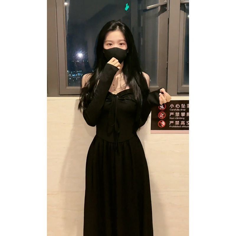 Đầm Tay Dài Hở Vai Màu Sắc Thời Trang Dành Cho Nữ