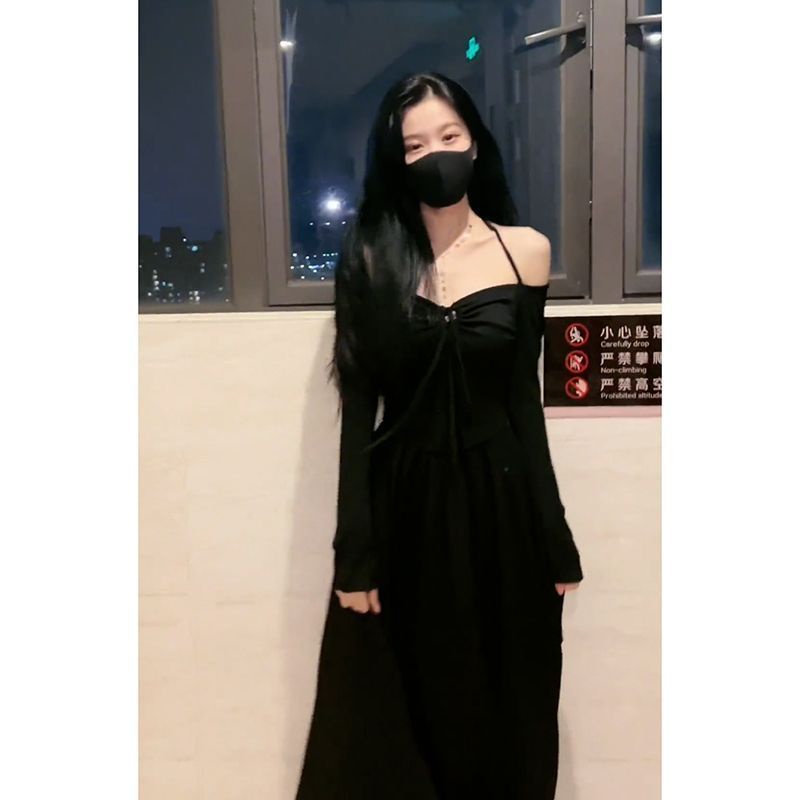 Đầm Tay Dài Hở Vai Màu Sắc Thời Trang Dành Cho Nữ