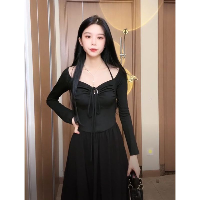 Đầm Tay Dài Hở Vai Màu Sắc Thời Trang Dành Cho Nữ