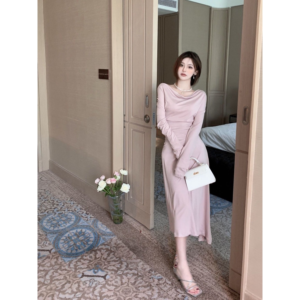 Đầm Nữ Tay Dài Hở Vai Thời Trang Quyến Rũ