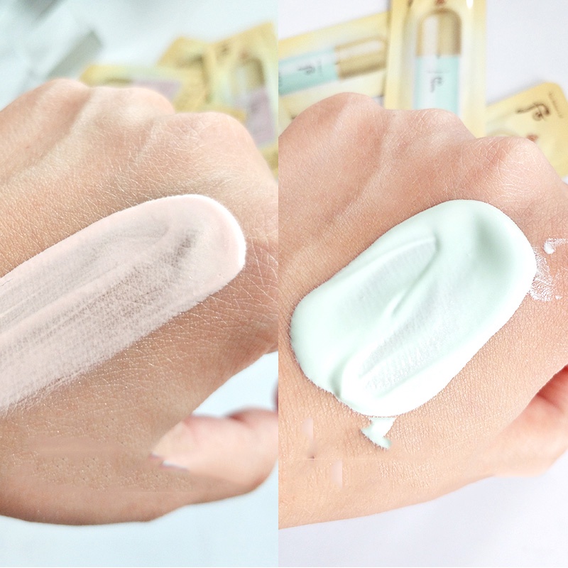 Combo 30 Gói Sample Kem Lót Nâng Tone Trang Điểm Whoo Hồng Mi Essential Makeup Base 1ml