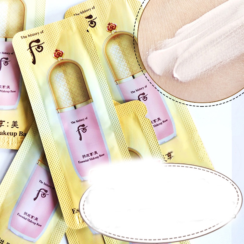 Combo 30 Gói Sample Kem Lót Nâng Tone Trang Điểm Whoo Hồng Mi Essential Makeup Base 1ml
