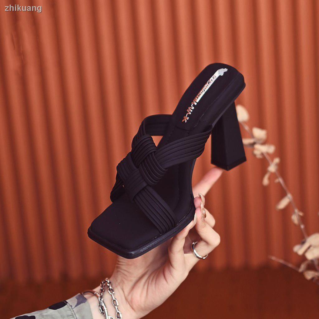 Giày Cao Gót Mũi Vuông Đế Dày Chống Nước Thời Trang Mùa Hè 2023 Phong Cách Mới Cho Nữ