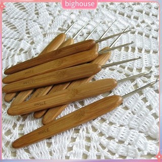 (BH) Bộ 10 kim móc len cán gỗ tre tiện lợi