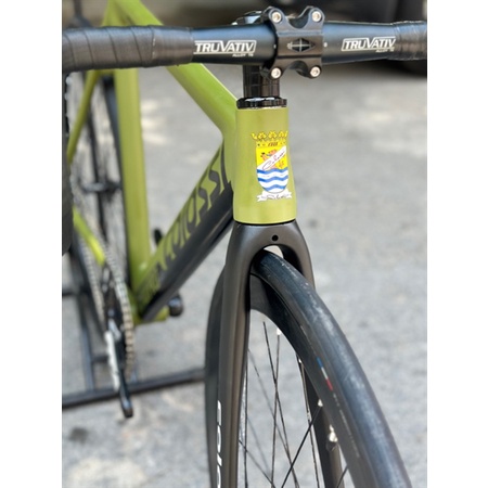 Xe COLOSSI Xanh Càng Carbon Vành 4cm Đùi OTA - 48T -Fixed gear- M