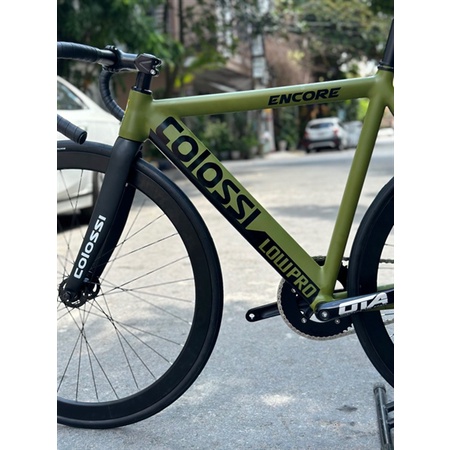 Xe COLOSSI Xanh Càng Carbon Vành 4cm Đùi OTA - 48T -Fixed gear- M