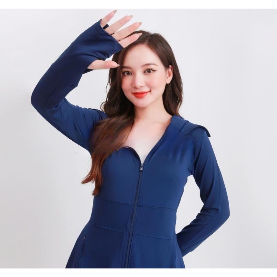 Áo chống nắng nữ toàn thân 2 lớp dáng dài, váy chống nắng áo choàng liền thân vải thông hơi làm mát cao cấp DLV.store | BigBuy360 - bigbuy360.vn