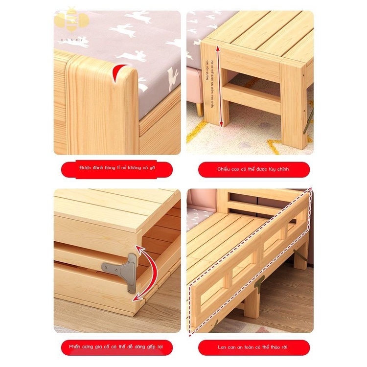 Giường gấp trẻ em có lan can