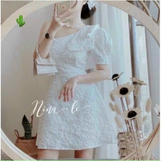 [Dani Clothing] Đầm nơ hở vai 1 bên chất xốp cao cấp - G2P hàng xịn, hình thật, clip thật