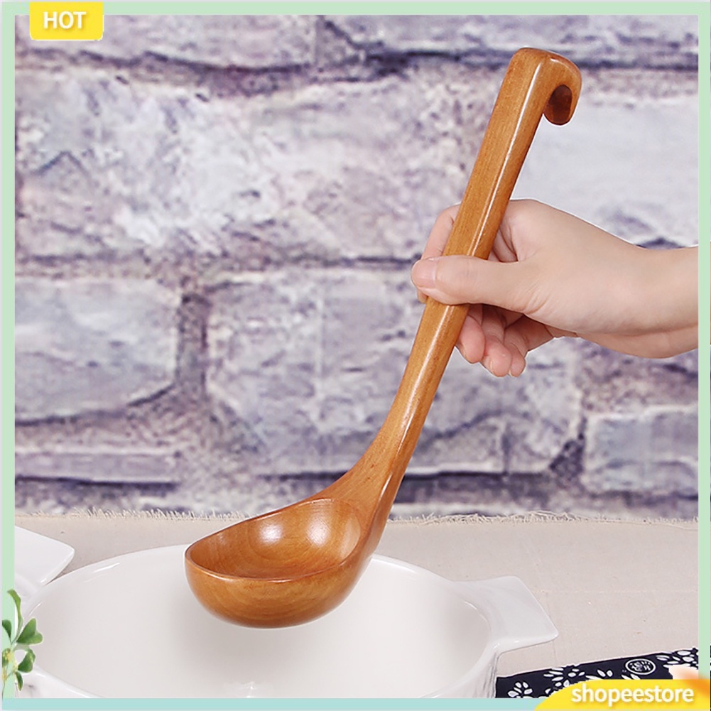 (shopeestore) Vá Múc Canh Cán Dài Bằng Gỗ Tiện Lợi Dành Cho Nhà Bếp