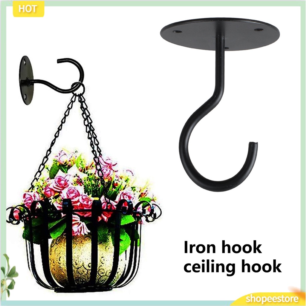 (shopeestore) 1 Bộ Móc Treo Chậu Hoa Gắn Tường Bằng Sắt Chịu Lực Tốt Chống Rỉ Sét Chống Rơi Vỡ