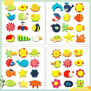 (shopeestore) Bộ 12 sticker nam châm dán trang trí tủ lạnh hình động vật hoạt hình đáng yêu dành cho bé