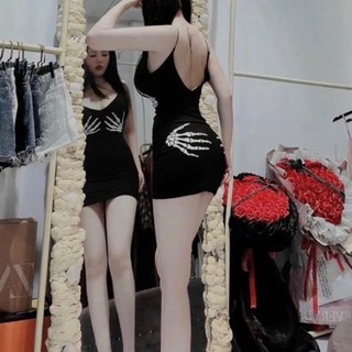 [Dani Clothing] Đầm 2 dây in bàn tay trước và sau ôm body - A6U hàng xịn, hình thật, clip thật