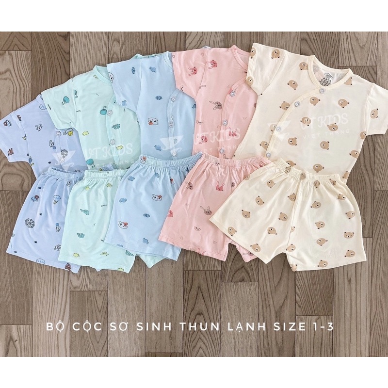 bộ thun lạnh sơ sinh cộc tay