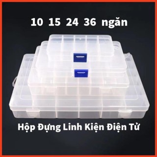 Hộp Nhựa Đựng Linh Kiện Điện Tử 10 15 24 36 Ngăn - Hộp Đựng Đồ Trang Sức Trong Suốt