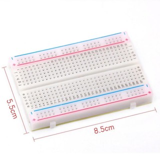 Breadboard MB-102 400 Lỗ 8.5x5.5x1cm (Board test, Bread board, cắm linh kiện, bo test, bảng mạch thử nghiệm)