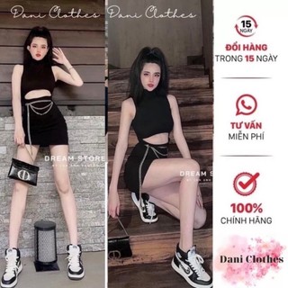 Đầm khoét eo dây xích siêu cá tính sexy- A5U hàng xịn, hình thật, clip thật