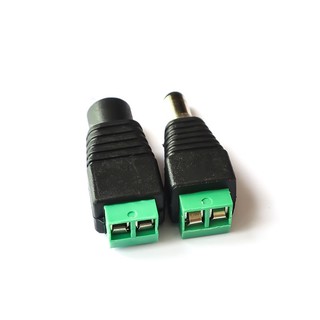 Jack dc nối nguồn đực/cái 5.5x2.1mm - jack nối nguồn camera có ốc vặn
