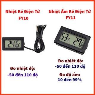 Nhiệt Kế Điện Tử -50*C ~ 110*C Có Đầu Dò Nhiệt Độ, Nhiệt Ẩm Kế Điện Tử Đo Nhiệt Độ Và Độ Ẩm 10-90% (Có Sẵn Pin)