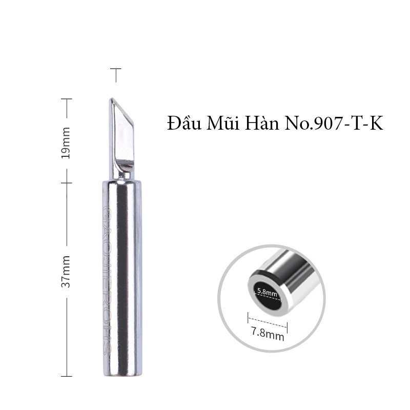 Đầu Mũi Hàn No.907-T-B / No.907-T-K - Mũi Hàn Nhọn / Dao Cho Tay Hàn No.907