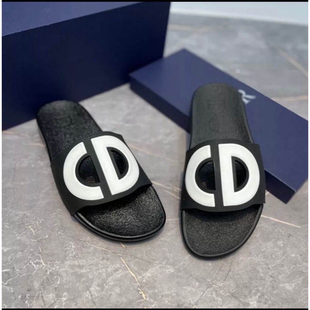 Dép CD chữ trắng, Dép Quai Ngang Nam Nữ, Hàng Siêu Bán Chạy Tại Shop