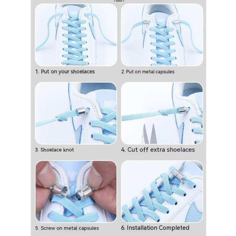 Set 2 nút khóa dây giày bằng kim loại không cần buộc cho giày người lớn / trẻ em hàng hot trend